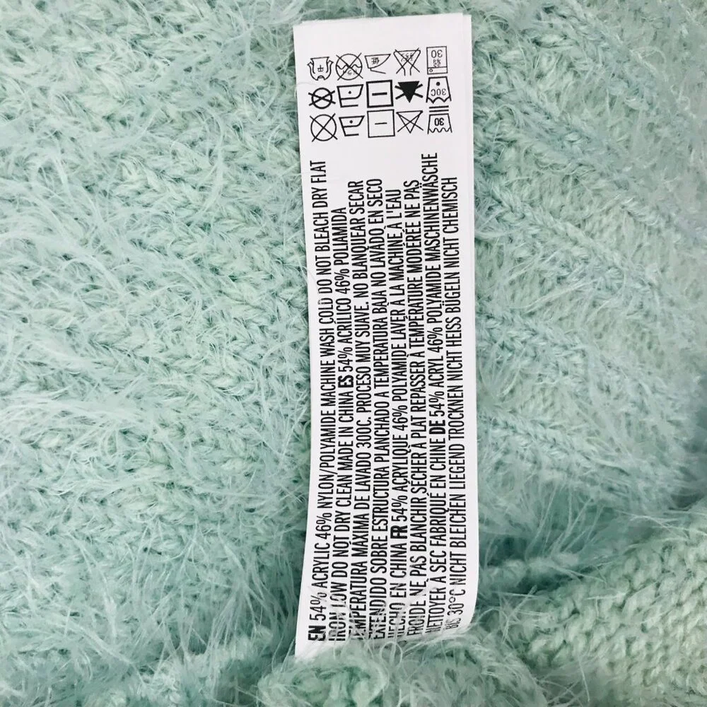 Forever 21 Mint Green Cropped Sweater Size Small